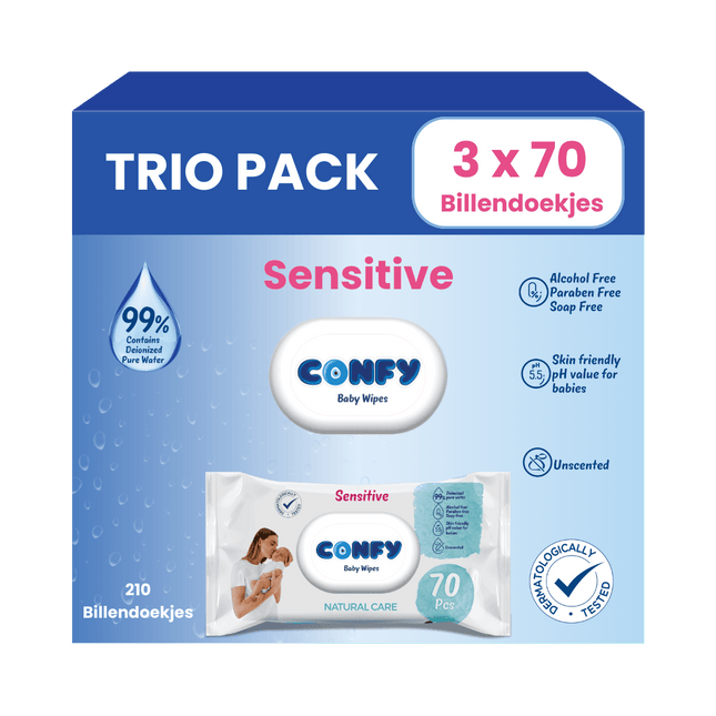 Sensitive Billendoekjes - 3x70 - Trio Pack