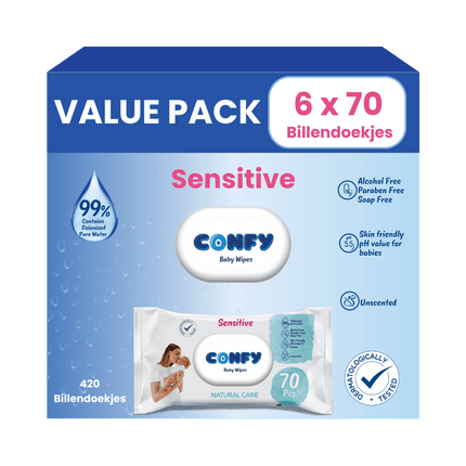 Sensitive Billendoekjes - 6x70 - Value Pack