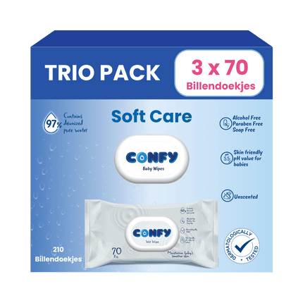 Soft Care Billendoekjes - 3x70 - Trio Pack