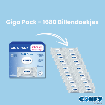 Soft Care Billendoekjes - 24x70 - Giga Pack