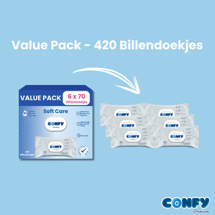 Soft Care Billendoekjes - 6x70 - Value Pack