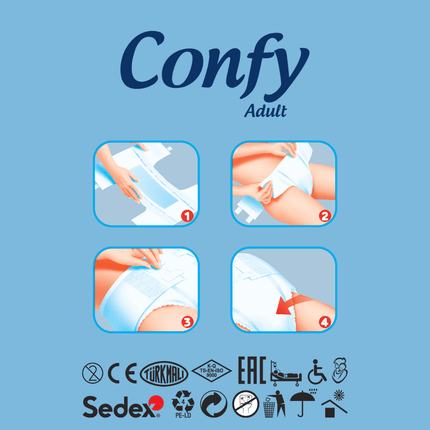 Confy Adult Slip Large - 30 Slips - Jumbo Pack