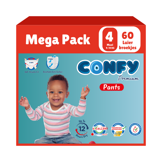 Confy Premium Luierbroekje Mega Pack 60 Luierbroekjes Verpakking