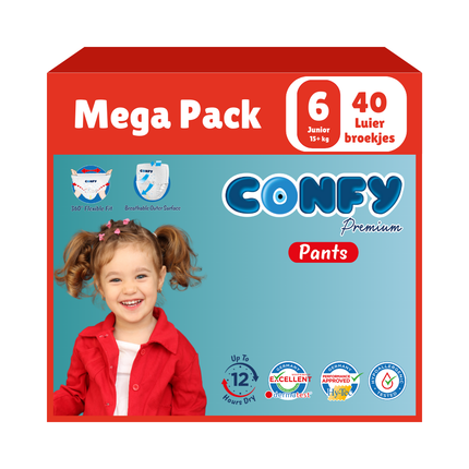 Confy Premium Pants Mega Pack 40 luierbroekjes maat 6 groene achterkant