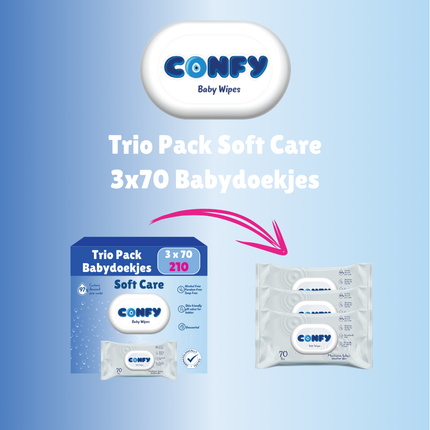 Soft Care Babydoekjes - 3x70 - Trio Pack