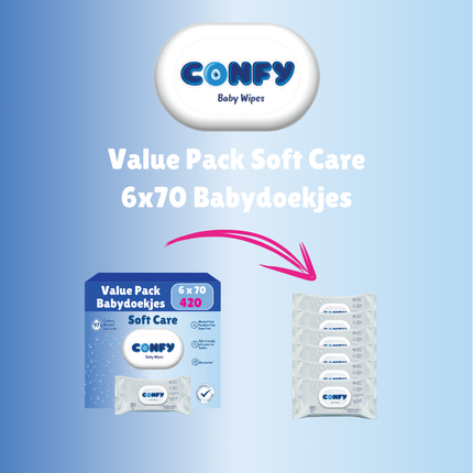 Soft Care Babydoekjes - 6x70 - Value Pack