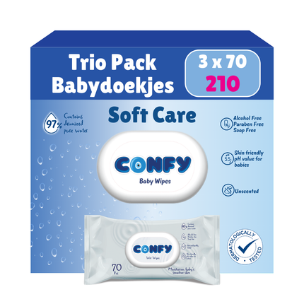 Soft Care Babydoekjes - 3x70 - Trio Pack