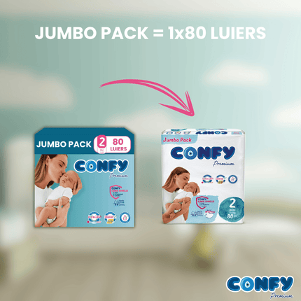 Maat 2 - (3kg-6kg) - 80 Luiers - Jumbo Pack
