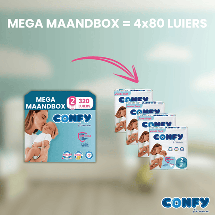 Maat 2 - (3kg-6kg) - 320 Luiers - Mega Maandbox
