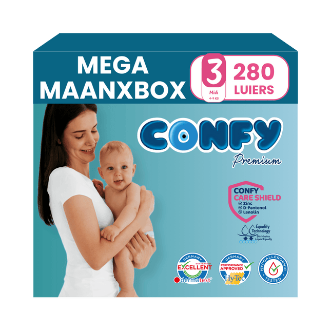 Maat 3 - (4kg-9kg) - 280 Luiers - Mega Maandbox