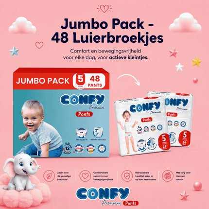 Confy Premium Pants maat 5, Jumbo Pack met 48 Luierbroekjes voor 12-17kg