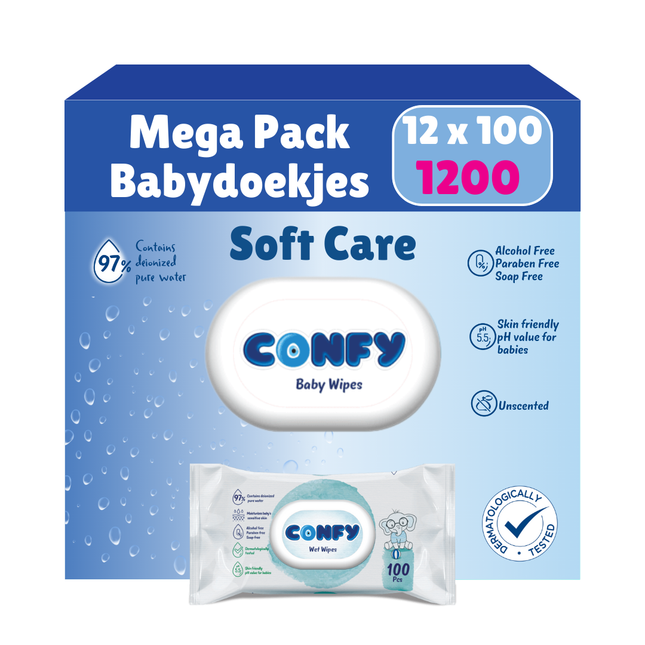 Soft Care Babydoekjes - 12x100 - Mega Pack