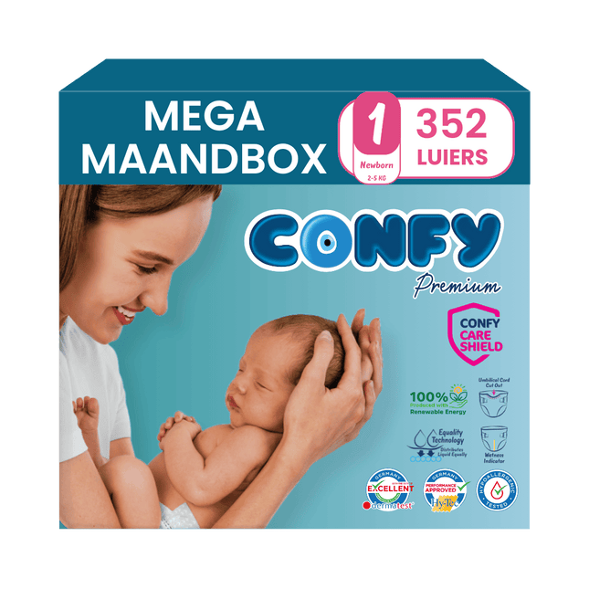 Maat 1 - (2kg-5kg) - 352 Luiers - Mega Maandbox