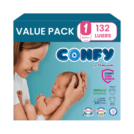 Maat 1 - (2kg-5kg) - 132 Luiers - Value Pack