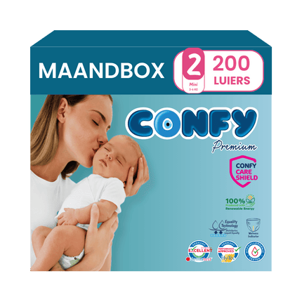 Maat 2 - (3kg-6kg) - 200 Luiers - Maandbox