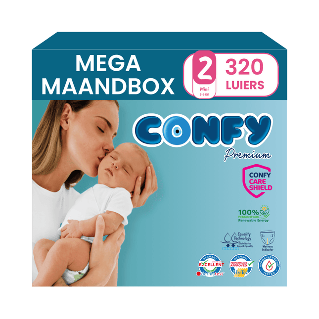 Maat 2 - (3kg-6kg) - 320 Luiers - Mega Maandbox