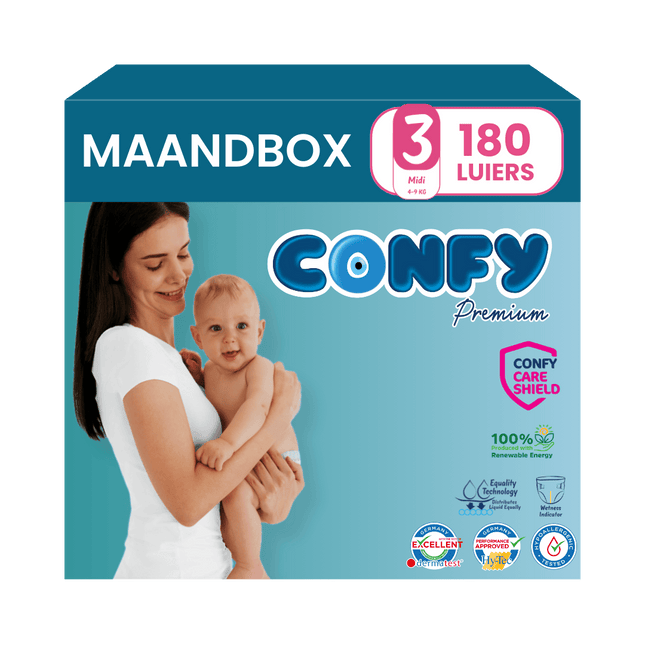 Maat 3 - (4kg-9kg) - 180 Luiers - Maandbox