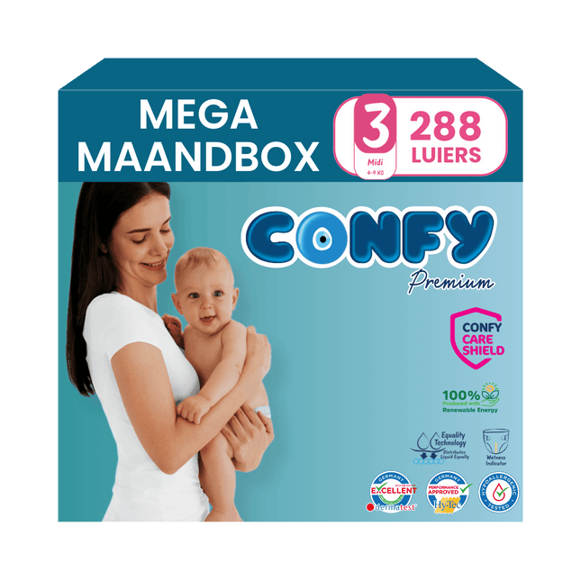 Maat 3 - (4kg-9kg) - 288 Luiers - Mega Maandbox
