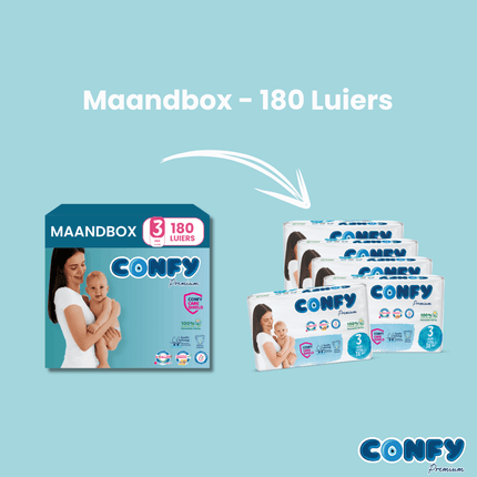Maat 3 - (4kg-9kg) - 180 Luiers - Maandbox