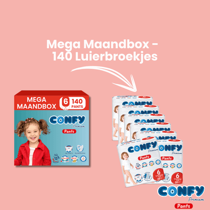Maat 6 - (15kg-25kg) - 140 Luierbroekjes - Mega Maandbox